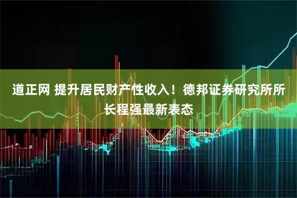 道正网 提升居民财产性收入！德邦证券研究所所长程强最新表态
