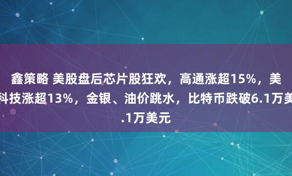 鑫策略 美股盘后芯片股狂欢，高通涨超15%，美光科技涨超13%，金银、油价跳水，比特币跌破6.1万美元