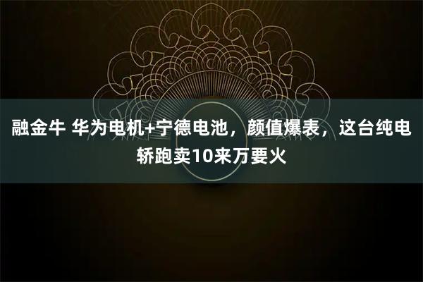 融金牛 华为电机+宁德电池,颜值爆表,这台纯电轿跑卖10来万要火